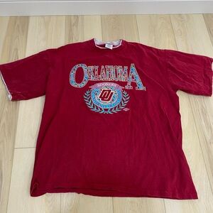 Oklahoma Sooners University Belton Shirt Mens XL OU VTG 90s Red Paisley USA